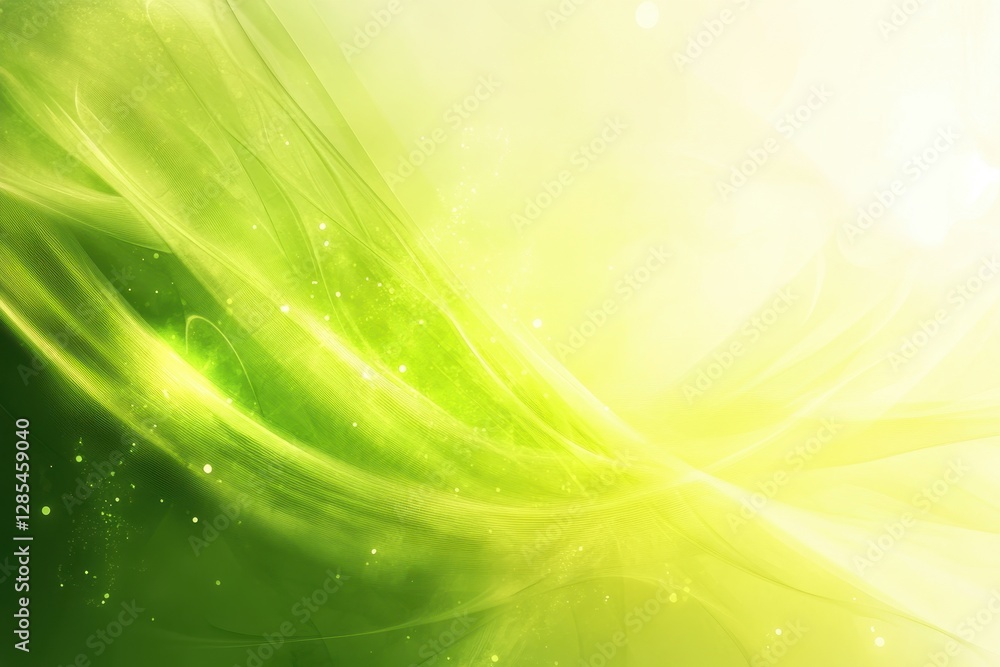 Aufkleber abstract background design with flowing green and yellow waves for digital use and desktop wallpaper