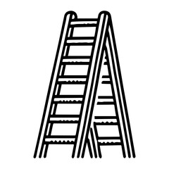 Simple Vector Icon of a Ladder – Logo Design Illustration