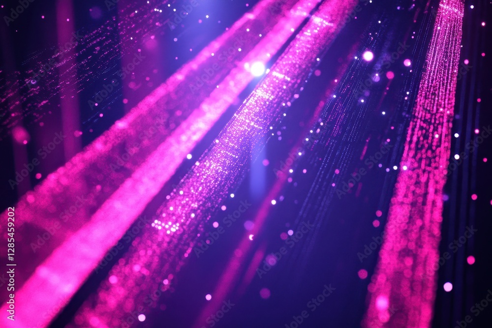 Poster colorful neon lines create a captivating abstract design on a dark background, pink code lines over 
