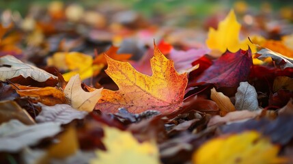 Autumn leaves on the ground
