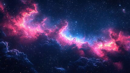 Naklejka premium Outer Space Galaxy with Swirling Stars Auroras