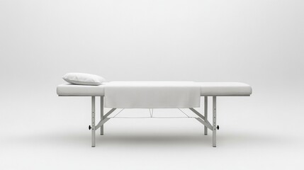 Clean massage table ready for treatment session.