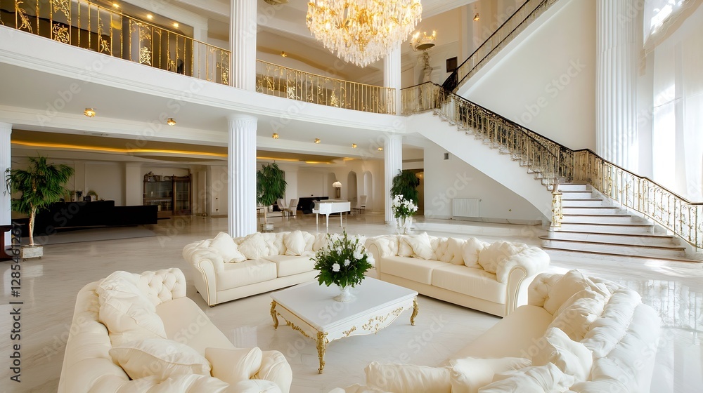 Poster elegant and luxurious interior design of a modern living space with unique architecture : generative