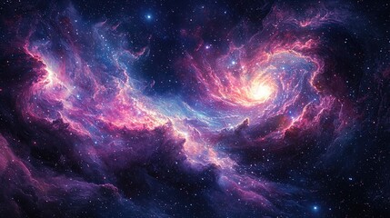 Fototapeta premium Outer Space Galaxy with Swirling Stars Auroras