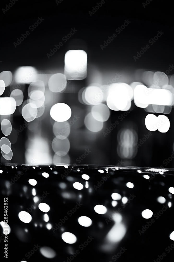 Aufkleber abstract blurred night city lights creating a dreamy bokeh effect for artistic photography : generat