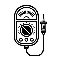 Simple Vector Icon of a Multimeter – Logo Design Illustration