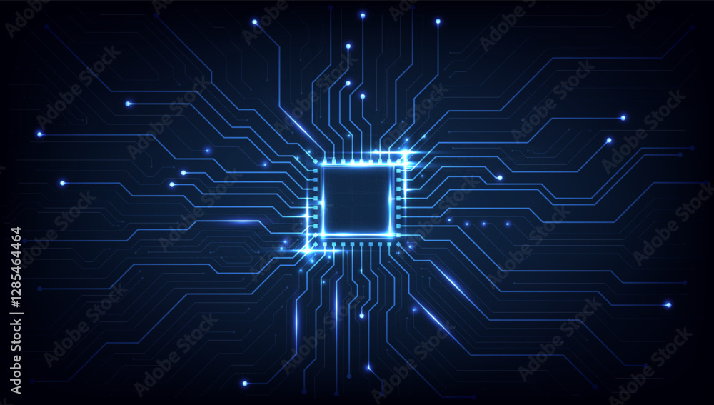 Poster circuit board. technology background. central computer processors cpu concept. motherboard digital c