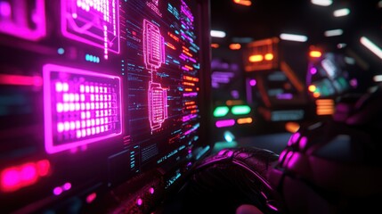 Futuristic Computer Interface, Night