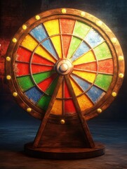 Colorful fortune wheel for games and festivities.