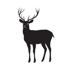 Fototapeta premium Deer Running Scene Captured in Silhouette