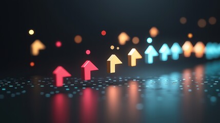 A series of connected arrows illustrating a business process, workflow, or supply chain, ideal for presentations and reports.