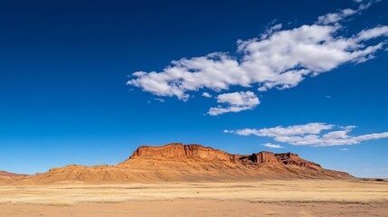 Fototapeta premium Stunning panoramic view of a red rock mesa against a clear blue sky in a desert landscape : Generative AI