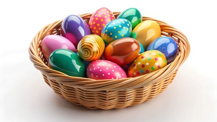  Minimalist Easter Basket with Vibrant Floating Eggs &ndash; Festive Display
