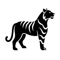 Fototapeta premium Tiger illustration vector symbolizing passion, energy, and unstoppable strength. Perfect for icons, logos, branding, and powerful animal-themed graphic design projects.