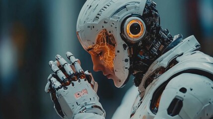 Fototapeta premium Futuristic Whistleblowing Case Explores Data Security and Corporate Ethics Challenges