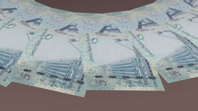 Romantic Looping Design 5 Dinar BHD Curency of Bahrain