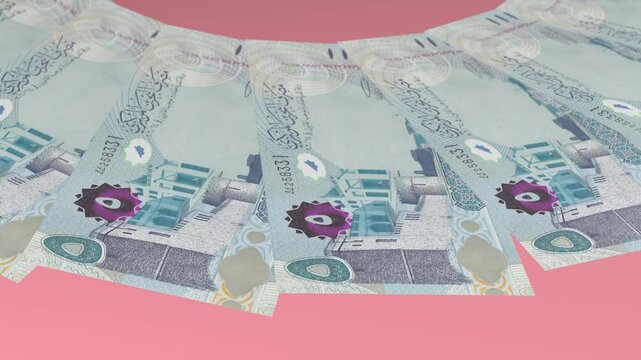Romantic Looping Design 5 Dinar BHD Curency of Bahrain