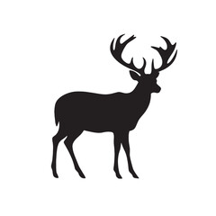 Fototapeta premium Majestic Deer Silhouette on White Background