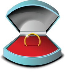 Wedding ring in a box