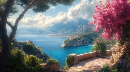 Elegant Mediterranean Spring Landscape 
