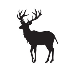Fototapeta premium Majestic Deer Silhouette on White Background