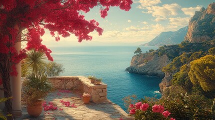 Elegant Mediterranean Spring Landscape 