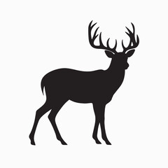Fototapeta premium Majestic Deer Silhouette on White Background