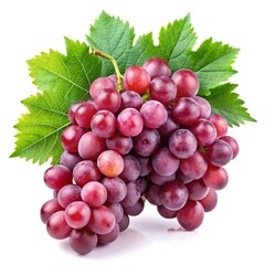Fototapeta premium bunch of red grapes isolated on white
