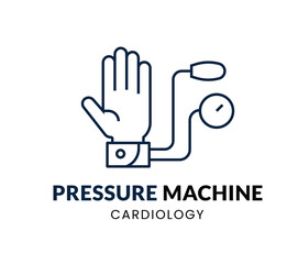 Pressure Machine  line Icon Set .  Vector Illustration