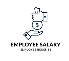 Salary line Icon Set .  Employee Benefit  . Vector Illustration