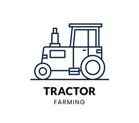 Tractor line Icon Set .  Farming Vehicle  . Vector Illustration