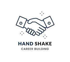 Hand Shake line Icon Set . Business, connection, communication, partnership  . Vector Illustration