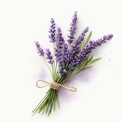 Lavender bouquet, studio shot, white background