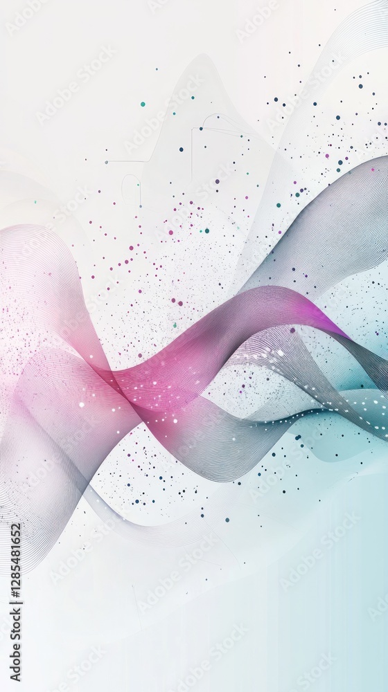 Poster abstract waves of color with sparkle effects
