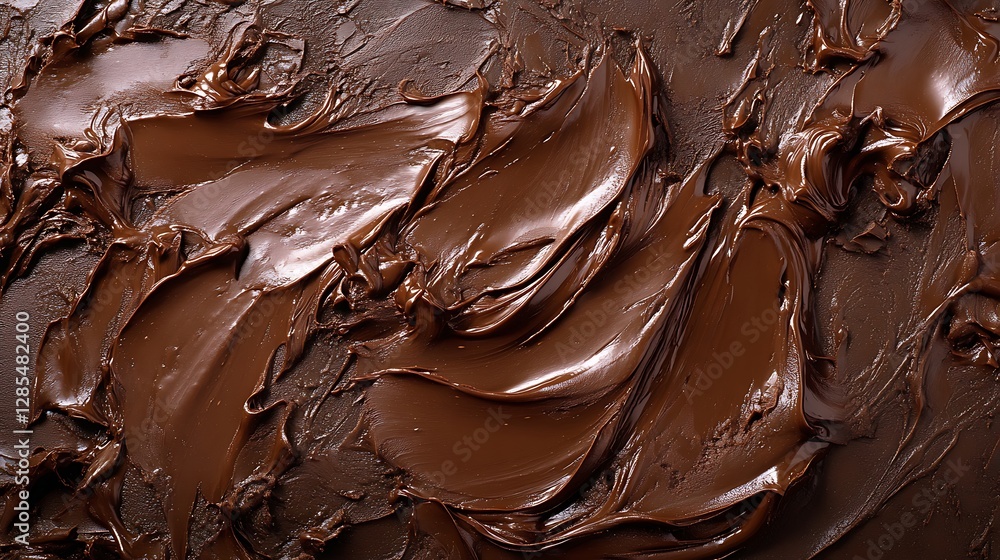 Poster chocolate spread with swirls and texture is featured in this image