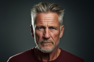 Obraz premium Portrait of a senior man with grey hair and beard. Studio shot.