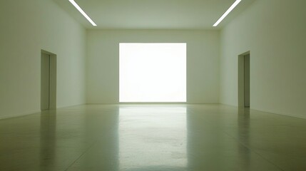 Minimalist interior with natural light source.