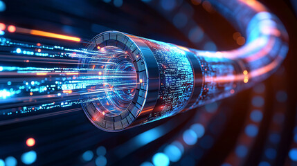 Future in Motion - High-speed fiber optic cables run through the center, carrying the world's information at the speed of light. Working for the benefit of people and society using