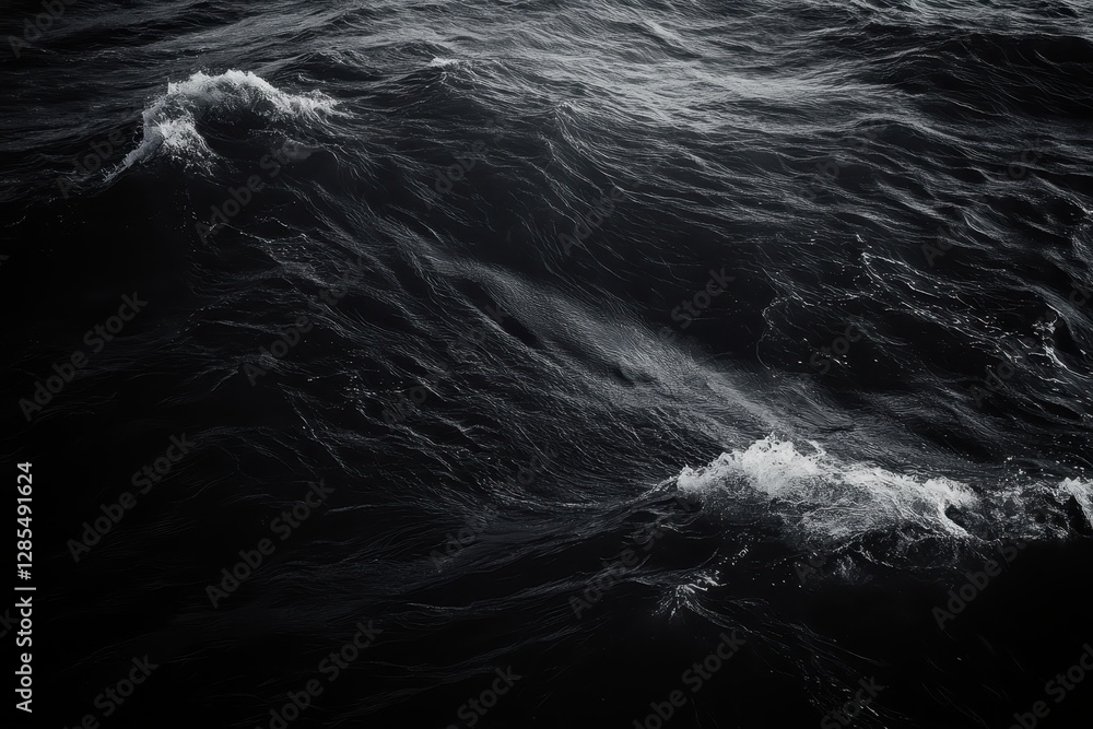 Poster dark waves of the sea create a mesmerizing and calm atmosphere under an overcast sky, waves of the s