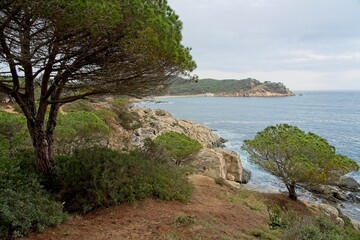 Fototapeta premium Palamos Spain - 29 April 2024 - Costa Brava coast near Palamos