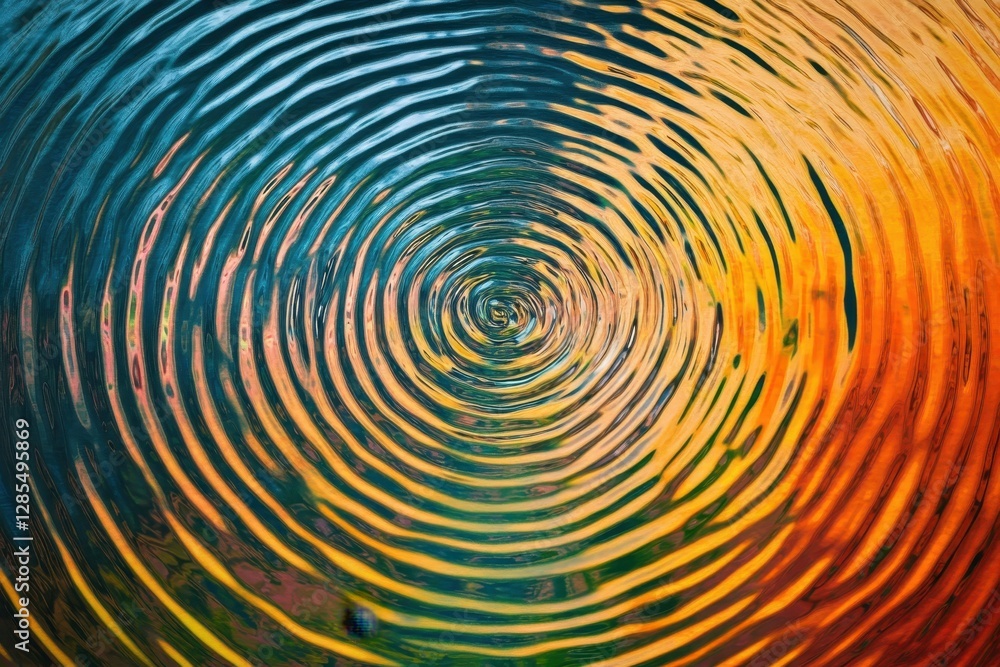 Aufkleber vibrant concentric circles create a mesmerizing pattern in seamless abstract art, vibrant concentric