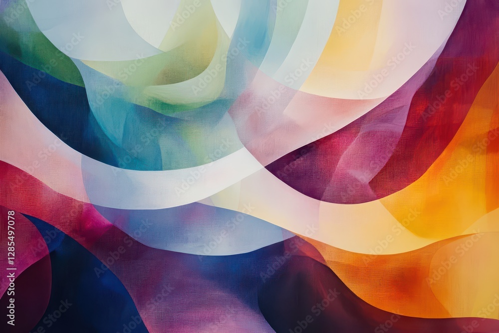 Fototapete Colorful fractal patterns flowing in vibrant abstract movements with dynamic shapes, Abstract with colorful fractal pattern movements