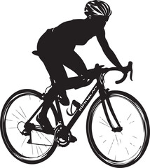 Obraz premium Dynamic Cyclist Silhouettes Vector Set