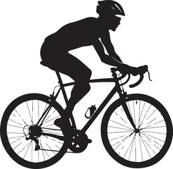 Obraz premium Dynamic Cyclist Silhouettes Vector Set