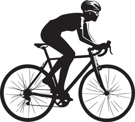 Obraz premium Dynamic Cyclist Silhouettes Vector Set