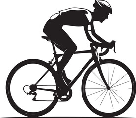 Obraz premium Dynamic Cyclist Silhouettes Vector Set