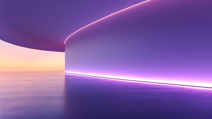 Abstract Purple Architecture With Neon Lighting