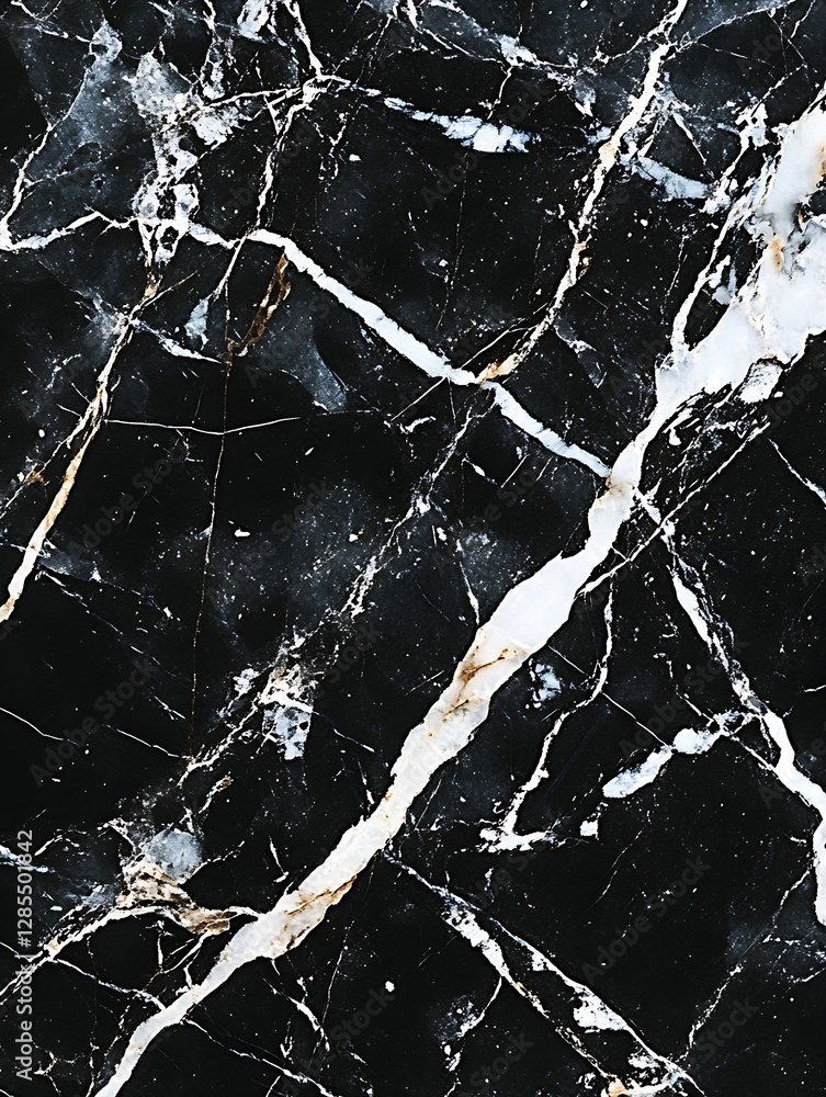 Poster abstract close-up of elegant black and white marble texture : generative ai