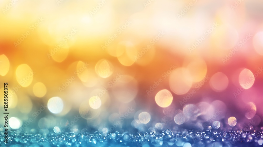 Poster abstract colorful bokeh background with blurred light droplets for artistic flair : generative ai
