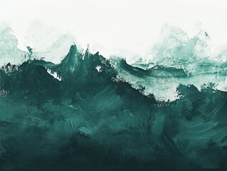 Serene ocean waves in deep green hues.